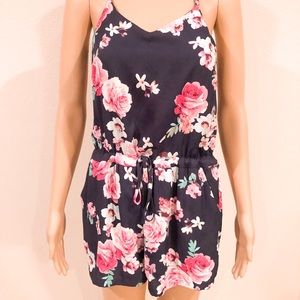Navy Floral Romper